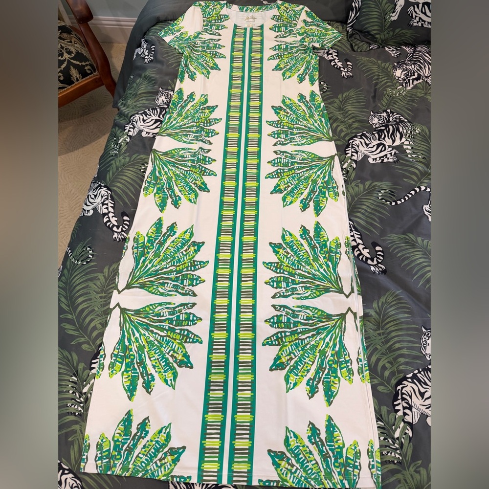 Lilly Pulitzer Kaden Shady Babe Chilly Lilly Maxi Dress M, NWT